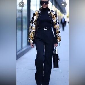 Vintage VERSACE style baroque black diamond w/gold  print jacket, Vegas Gucci